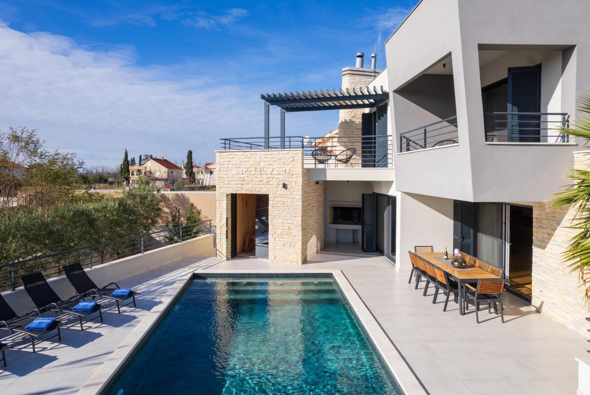 Villa Roca With Heated Pool And Sauna Privlaka (Zadar) Exterior foto